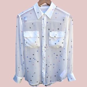 Equipment Signature Silk Star Print Shirt, Multicolour Stars, Pristine